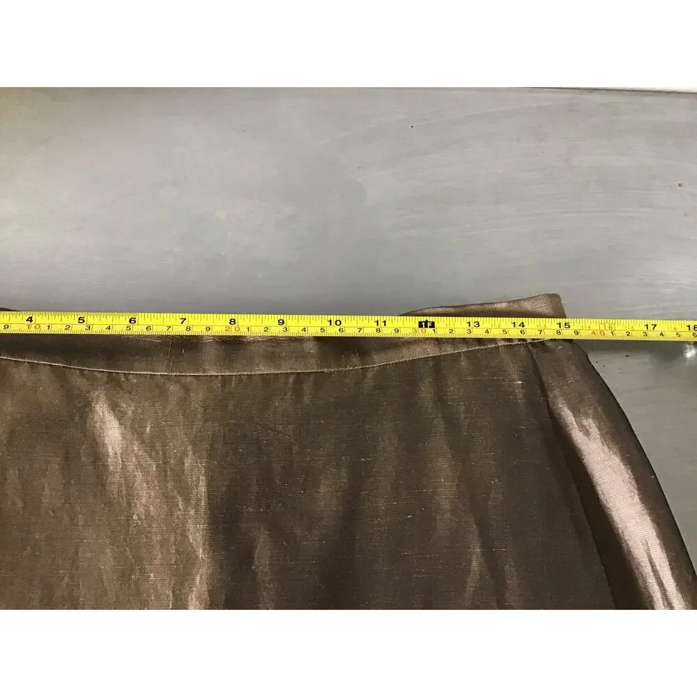 Emanuel Emanuel Ungaro Vintage Brown Linen Blend Pencil Skirt 12/46